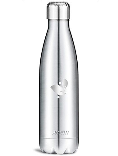 Gourde Isotherme 500ml Acier Inox - 2 Couvercles (paille Et Poignée) - Isolation Sous Vide - Sans BPA - Pour école, Sport, Rando